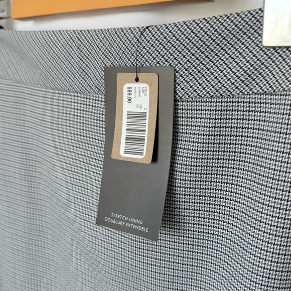RW&CO. Houndstooth Pencil Skirt Gray Stretch Lined Size 2 - Picture 3 of 7